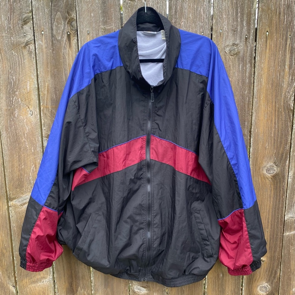 XXL Mens multicolored sporty windbreaker jacket